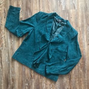 Ruffle Front Vintage Business Casual Jacket